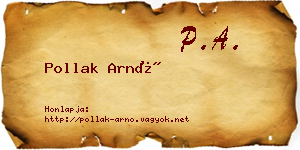 Pollak Arnó névjegykártya